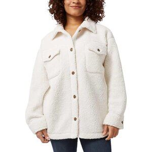 32 Degrees Cozy Fleece Oversized Cream Shirt Jacket NWT Size XL/XXL